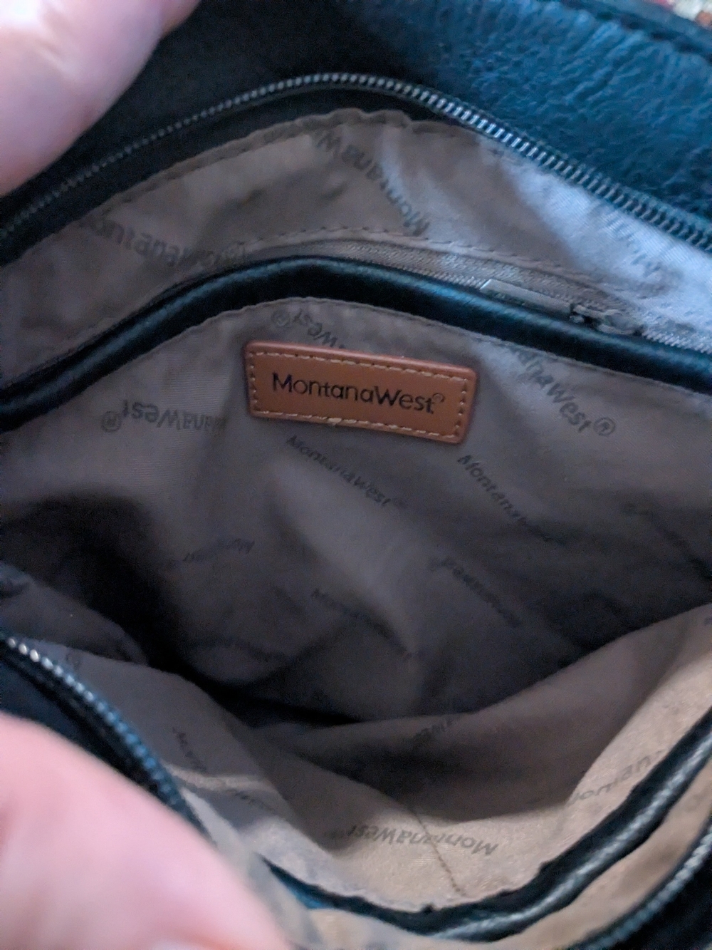 Montana West Black Crossbody Bag with Detachable Patterned Strap - Picture 12 of 12